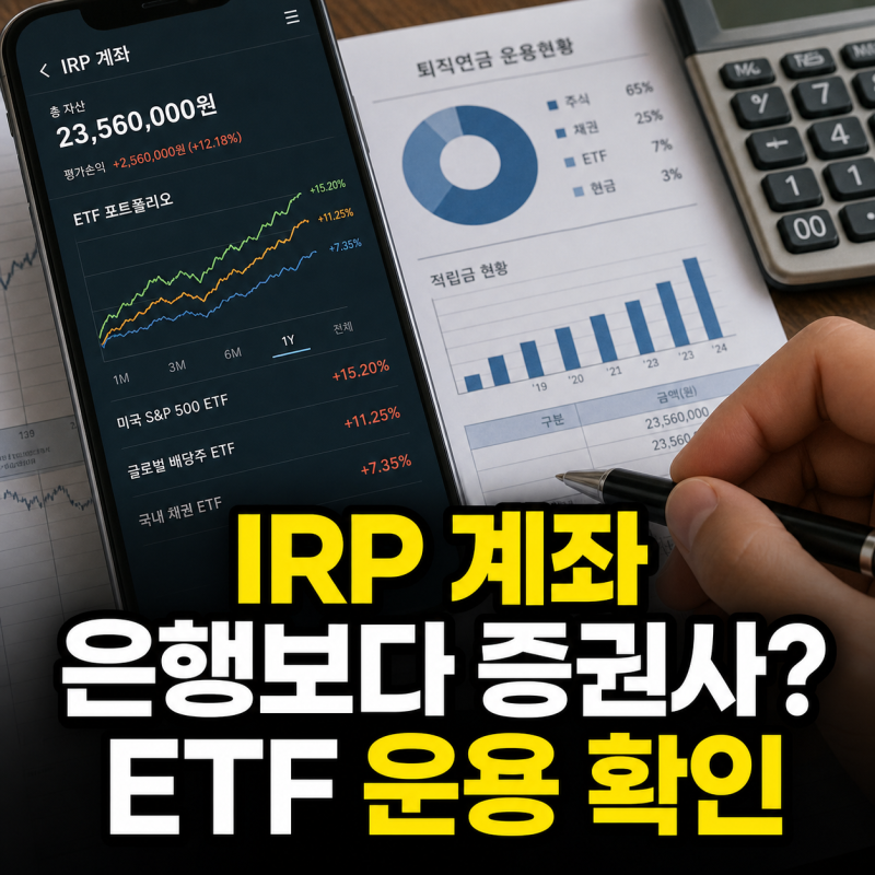 IRP 계좌 추천, 은행보다 증권사가 유리한 이유와 ETF 운용