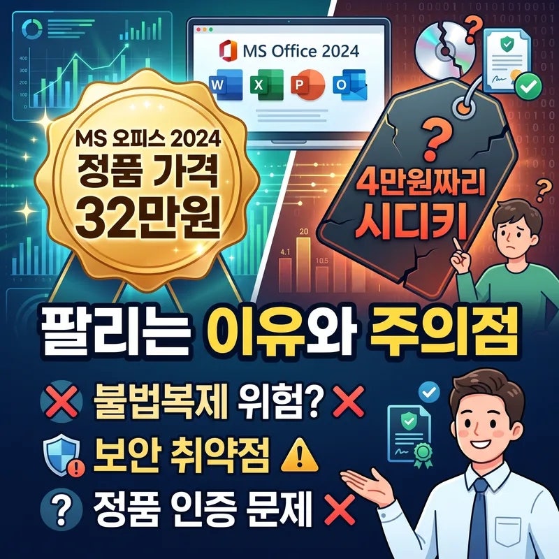 MS 오피스 2024 정품 가격 32만원, 4만원짜리 시디키가 팔리는 이유와 주의점
