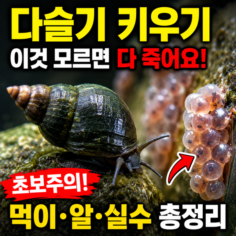 다슬기 키우기 다슬기 먹이 및 다슬기 알 초보가 많이하는 실수