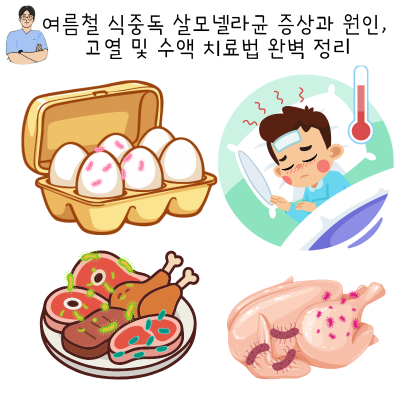 여름철 식중독 살모넬라균 증상과 원인, 고열 및 수액 치료법 완벽 정리