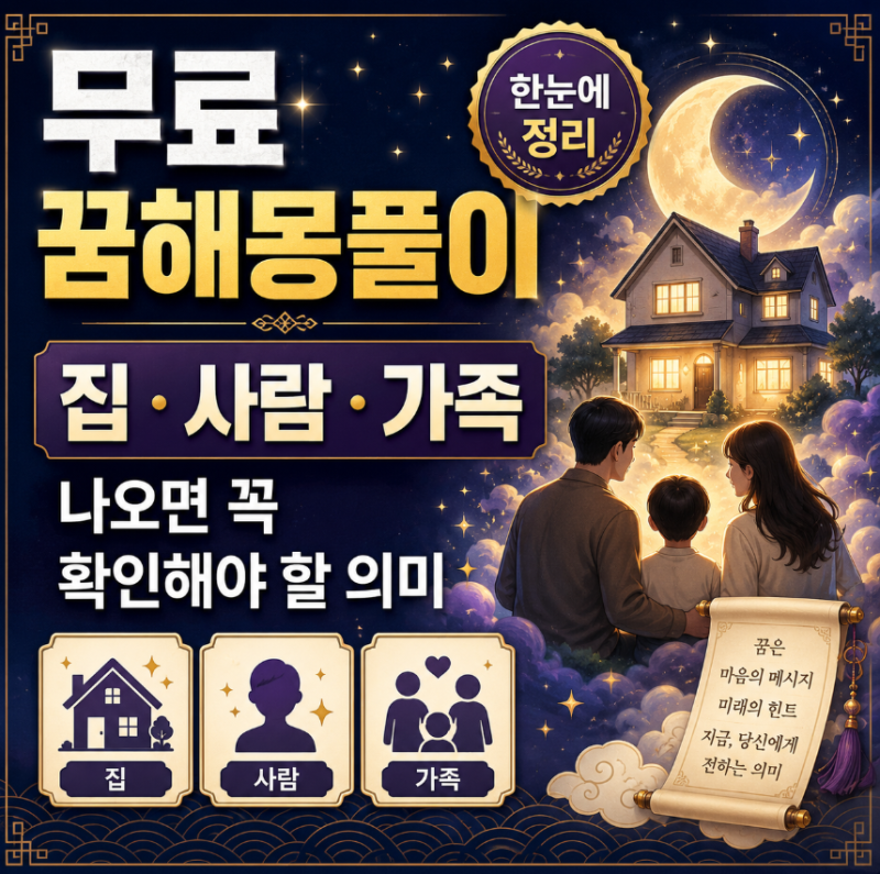무료꿈해몽풀이 집 사람 가족 나오면 꼭 확인해야 할 의미