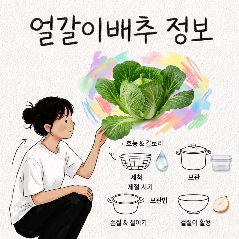 얼갈이배추 효능 칼로리 제철 손질 세척 절이는법 겉절이 알배추차이 보관