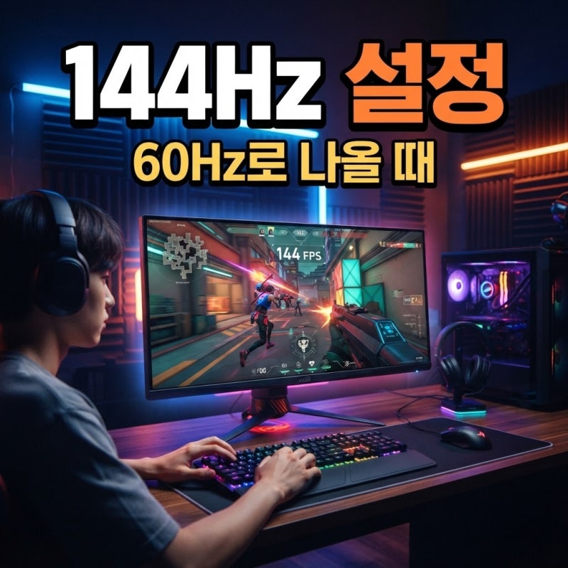 게이밍 모니터 144Hz 설정, 60Hz로 나올 때 주사율·응답속도 확인법