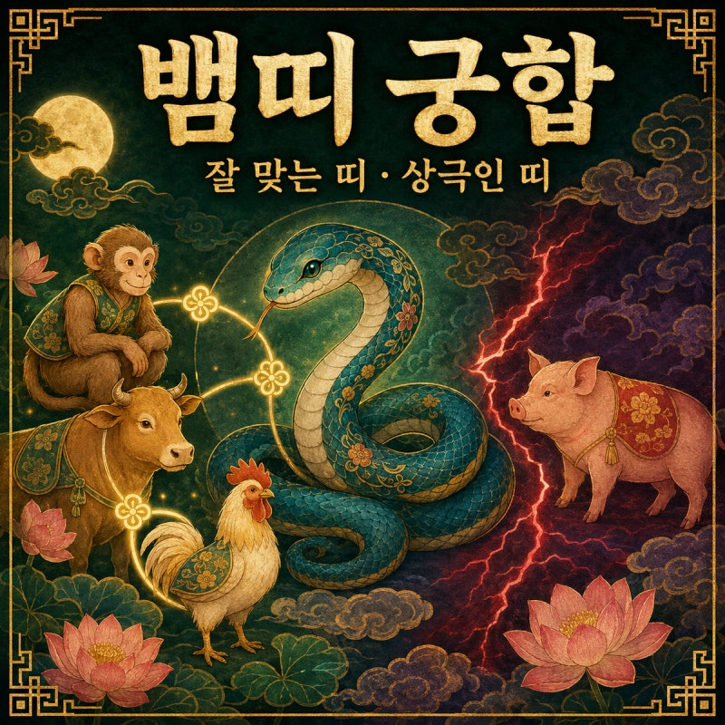 뱀띠와 잘 맞는 띠·상극인 띠 총정리