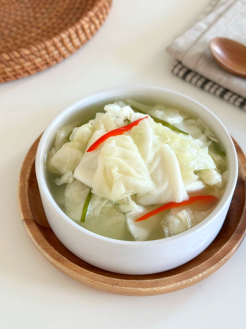 '양배추 물김치' 배음료 1캔으로 국물 맛 살리는 비법