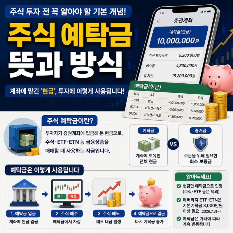 주식 예탁금 뜻은? 투자 전에 꼭 알아야 할 예탁금의 의미와 사용 방식
