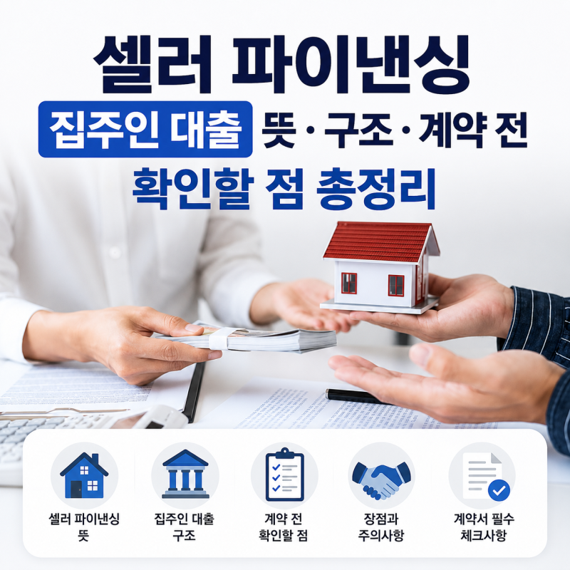 셀러 파이낸싱 집주인 대출 뜻 구조 계약 전 확인할 점 총정리