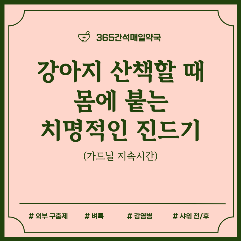 강아지 외부 구충제 기생충약 가드닐 지속시간, 산책 후 몸에 붙는 치명적인 진드기 예방