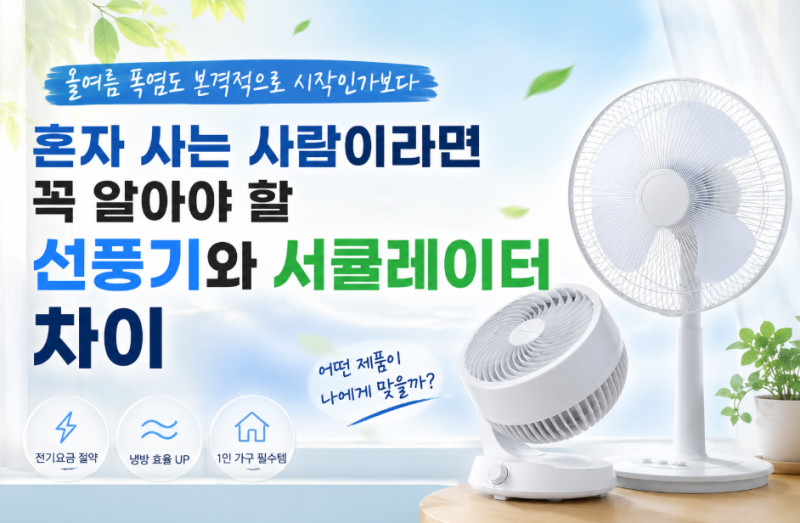 폭염 시작, 선풍기와 서큘레이터 무엇을 사야 할까?