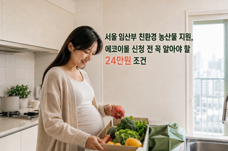 서울 임산부 친환경 농산물 지원, 에코이몰 신청 전 꼭 알아야 할 24만원 조건