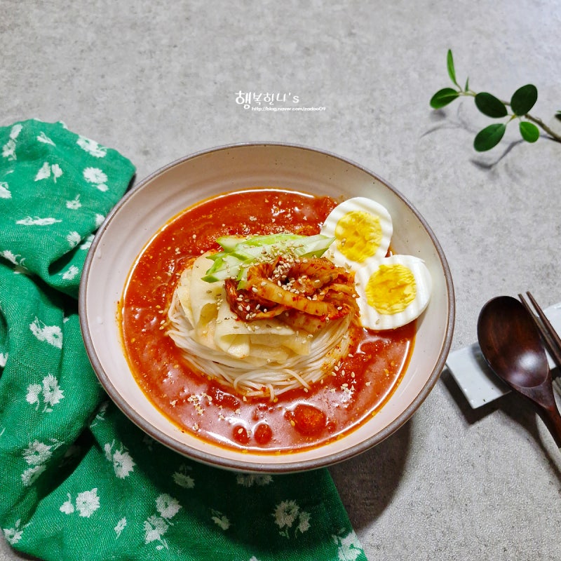 김치말이국수 레시피 냉면육수 활용 요리 김치물국수 만들기
