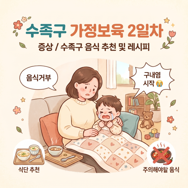 유아 수족구 구내염 음식거부 추천/비추천 식단(2일차)