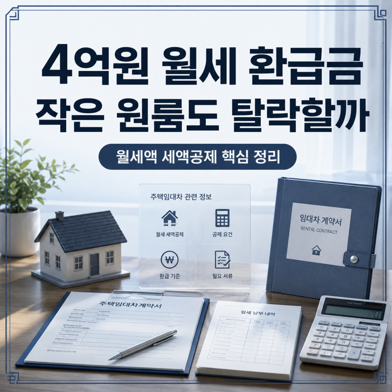 4억원’ 월세 환급금 신청방법, 작은 원룸도 탈락할까