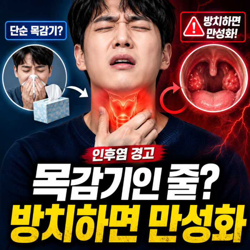 인후염증상 목통증 (+빨리 낫는 법, 치료 방법) - 단순 목감기인 줄 알고 방치했다가 만성으로....