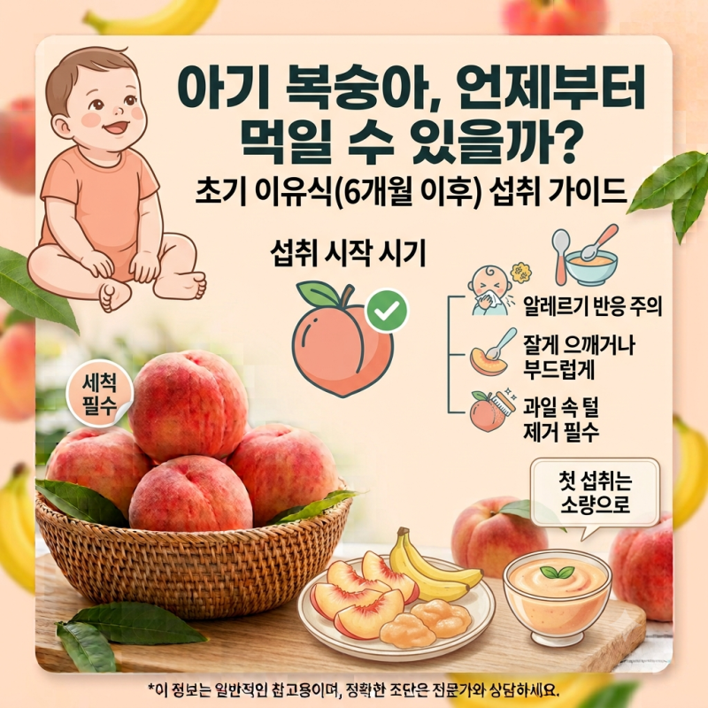 아기 복숭아 언제부터 먹일 수 있을까?