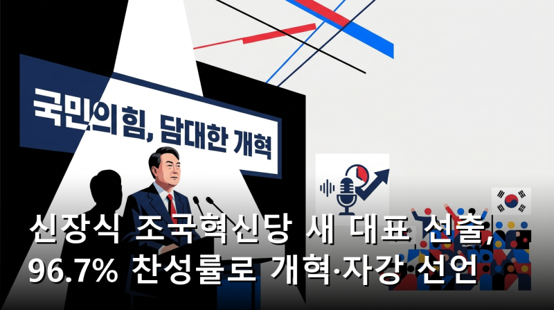 신장식 조국혁신당 새 대표 선출, 96.7% 찬성률로 개혁·자강 선언
