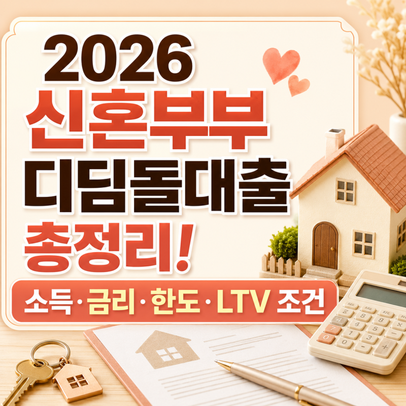 2026 신혼부부 디딤돌대출 총정리! 소득·금리·한도·LTV 조건
