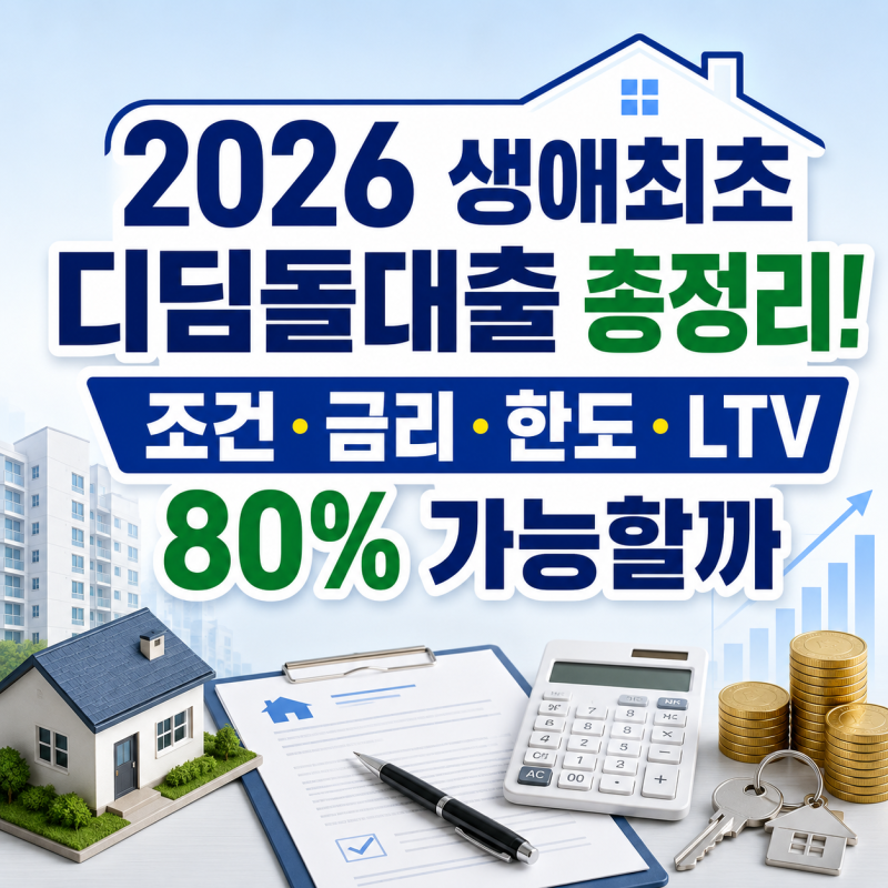 2026 생애최초 디딤돌대출 총정리! 조건·금리·한도·LTV 80% 가능할까