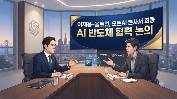 <b>이재용</b> 샘 <b>올트먼</b> 오픈AI <b>회동</b> 타결! HBM·파운드리 협력 및... 