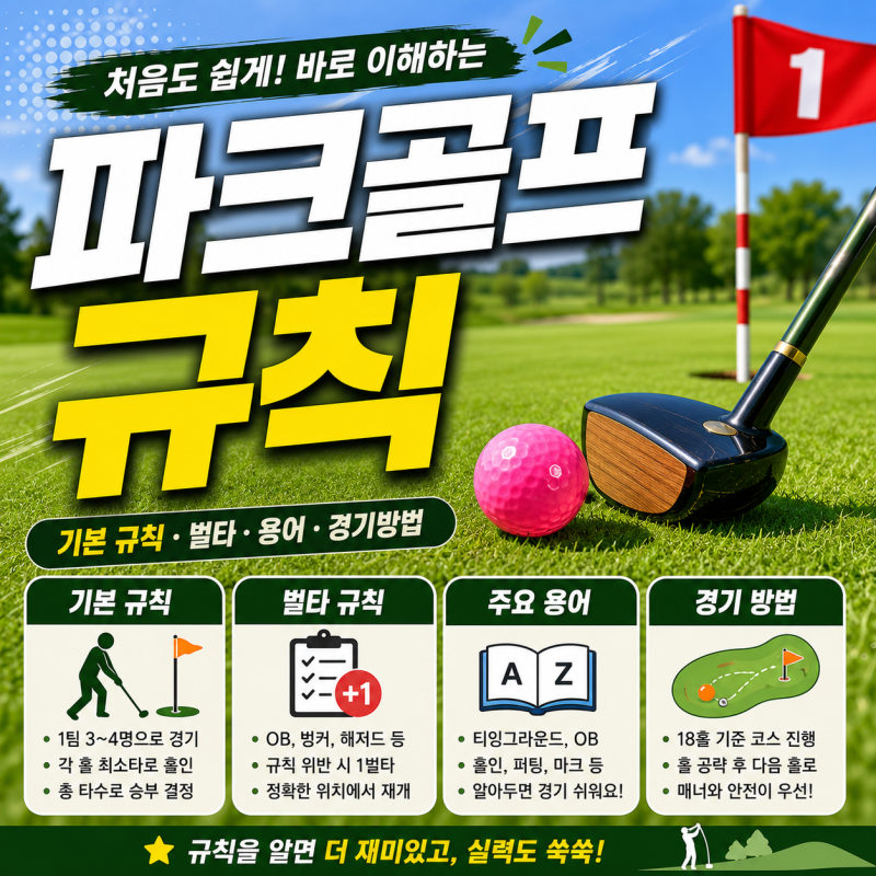 파크골프 규칙｜기본 규칙·벌타·용어·경기방법