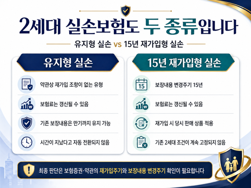 2세대 실손보험 두 종류입니다. 유지형과 15년 재가입형 정확히 구분하기 (2세대실손보유중....