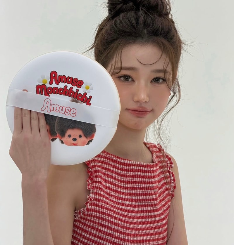장원영 어뮤즈 몬치치 한정판 쿠션 본품+라지 퍼프 세트 너무 귀엽잖아! 3만원대 츄라잇