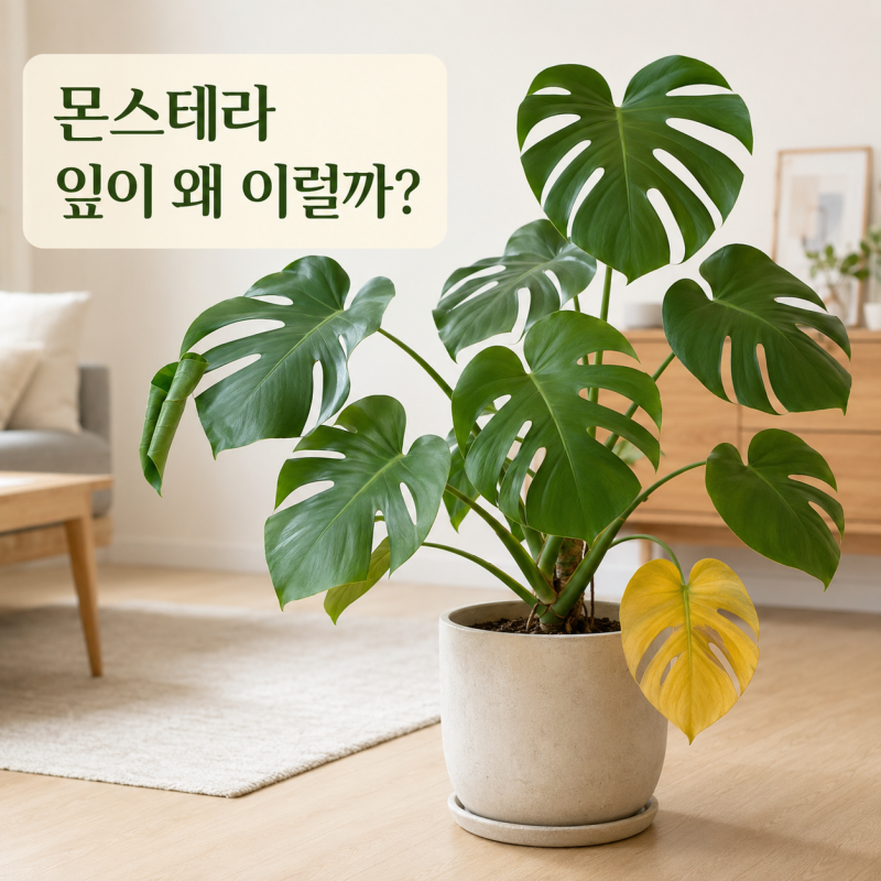 몬스테라 키우기, 잎 말림과 노란 잎 원인부터 해결 방법까지