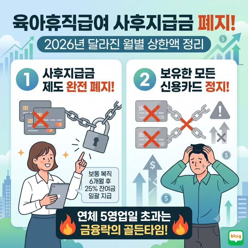 육아휴직 급여 사후 지급금 폐지 및 2026년 달라진 상한액 정리
