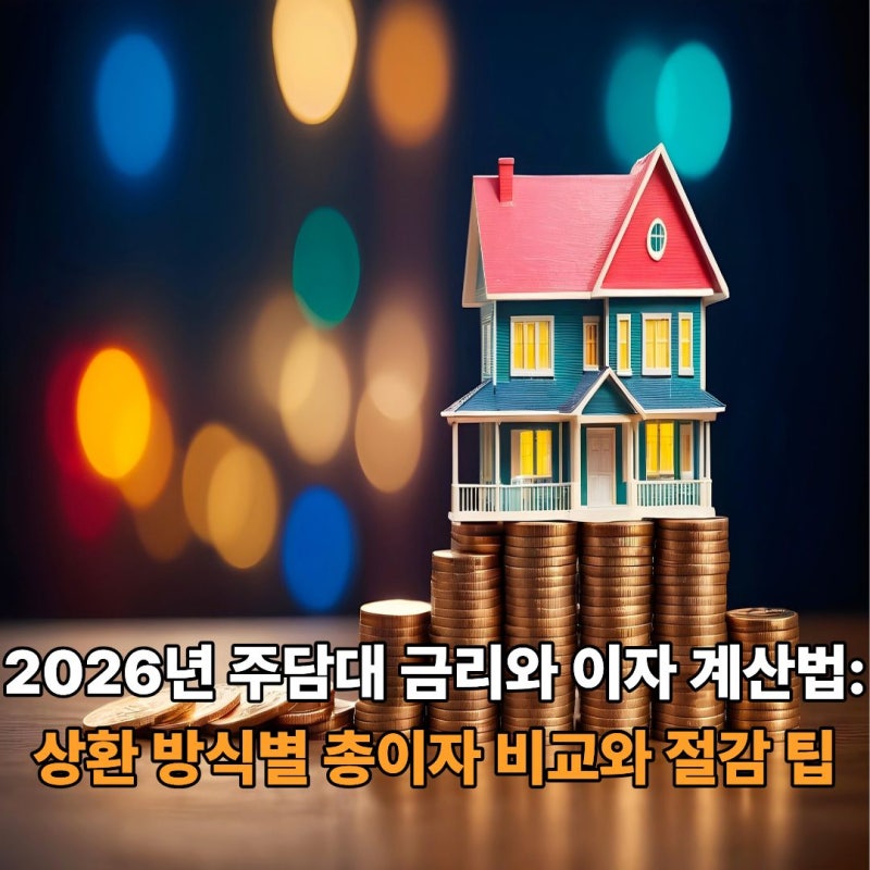 2026년 주담대 금리와 이자 계산법: 상환 방식별 총이자 비교와 절감 팁