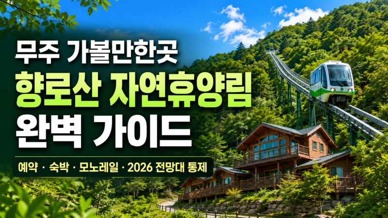 무주 가볼만한곳 향로산 자연휴양림 완벽 가이드｜예약·숙박·모노레일·2026 전망대 통제