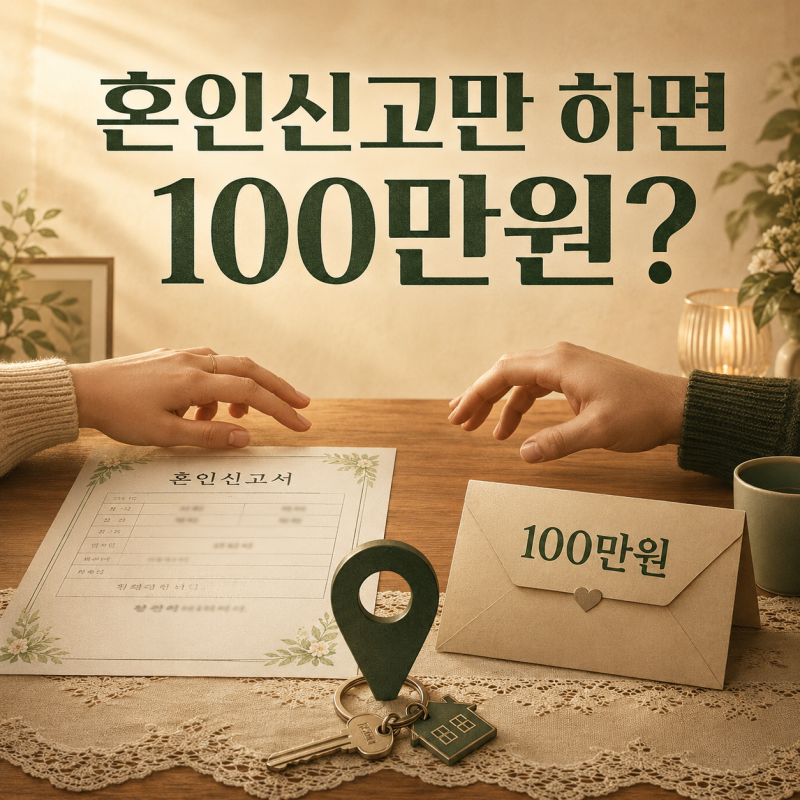 결혼지원금 100만원 2026 신청방법, 충북 5개 지역·6개월 거주·12월 11일 기한