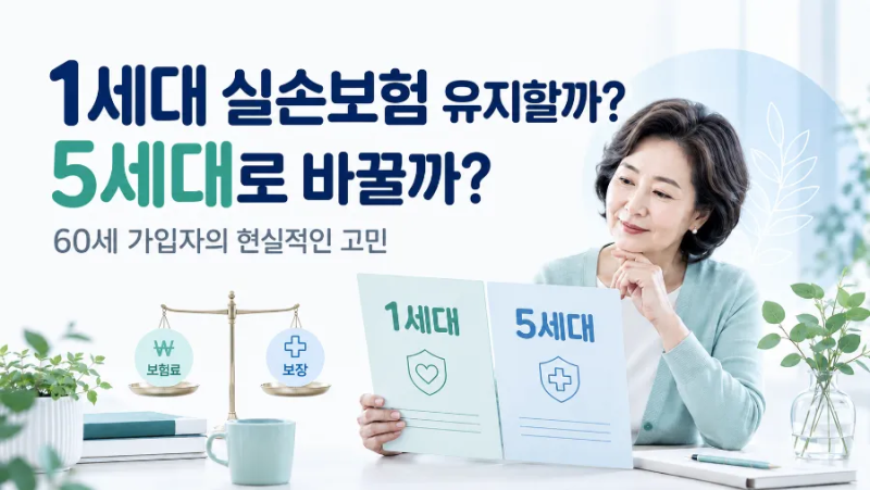 1세대 실손보험 유지할까, 5세대로 바꿀까｜60세 가입자의 현실적인 고민