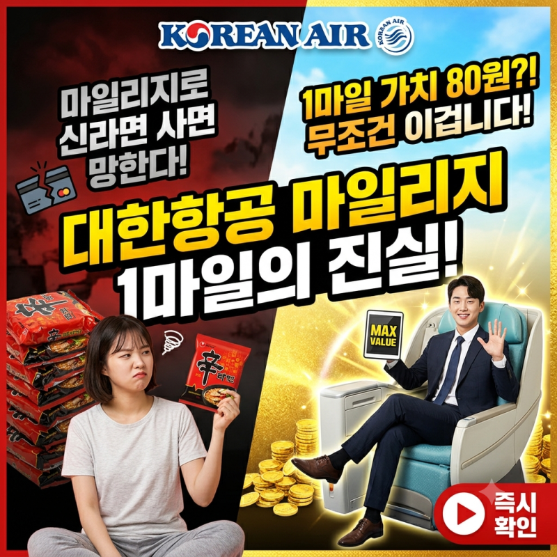 대한항공 마일리지 가치 1마일당 얼마 제대로 쓰는 법