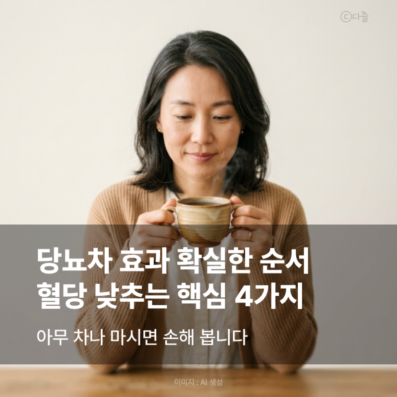 당뇨차 효과 확실한 순서, 혈당 낮추는 핵심 4가지