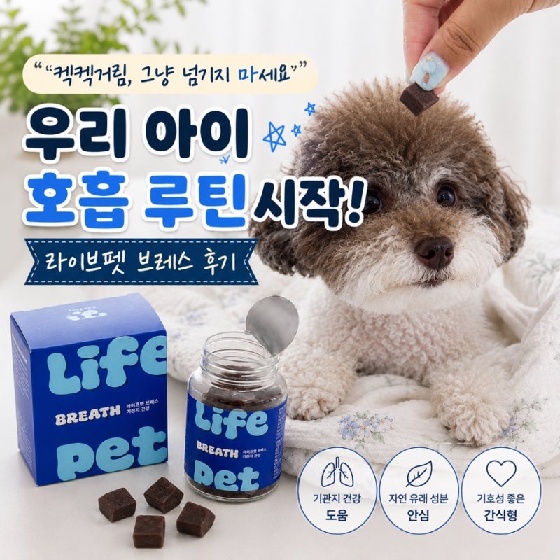 강아지기관지영양제 추천! 강아지 켁켁거리는 모습이 신경 쓰여, 기관지 관리를 라이브펫 브....