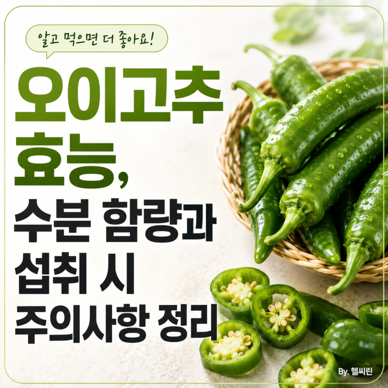 오이고추 효능, 수분 함량과 섭취 시 주의사항 정리