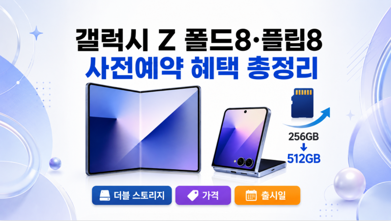 갤럭시 Z 폴드8·플립8 사전예약 혜택 총정리｜더블 스토리지·가격·출시일·구매 전 체크