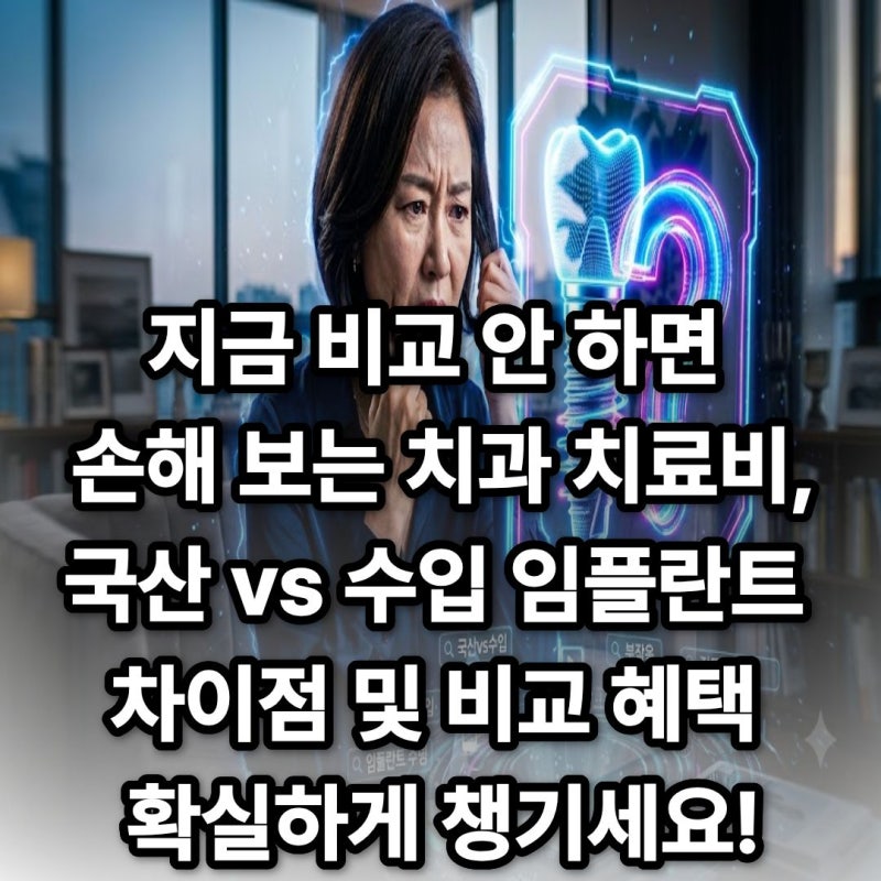 지금 비교 안 하면 손해 보는 치과 치료비,국산 vs 수입 임플란트 차이점 및 오스템·디오·스....