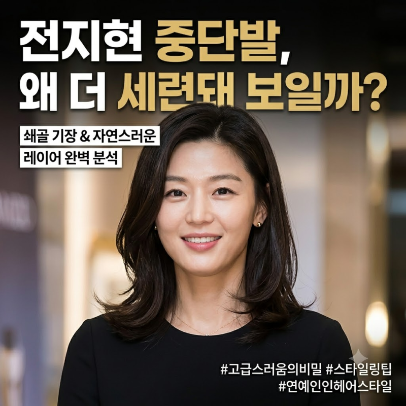 전지현 중단발 레이어드컷, 왜 더 세련돼 보일까?