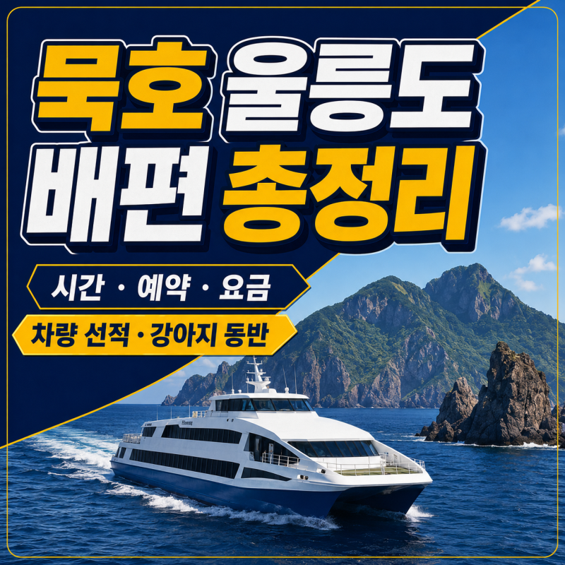 묵호 울릉도 배편 예약·가격·시간표｜차량 선적·애완동물 동반