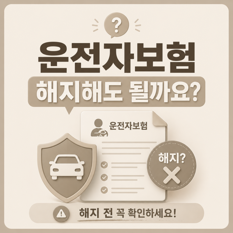 운전자보험 해지해도 될까요? 운전자보험 해지환급금과 꼭 확인해야 할 사항