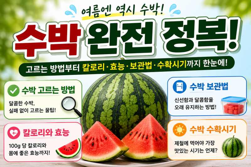 수박 고르는 방법부터 칼로리 효능 보관법까지 여름철 꼭 알아야 할 정보