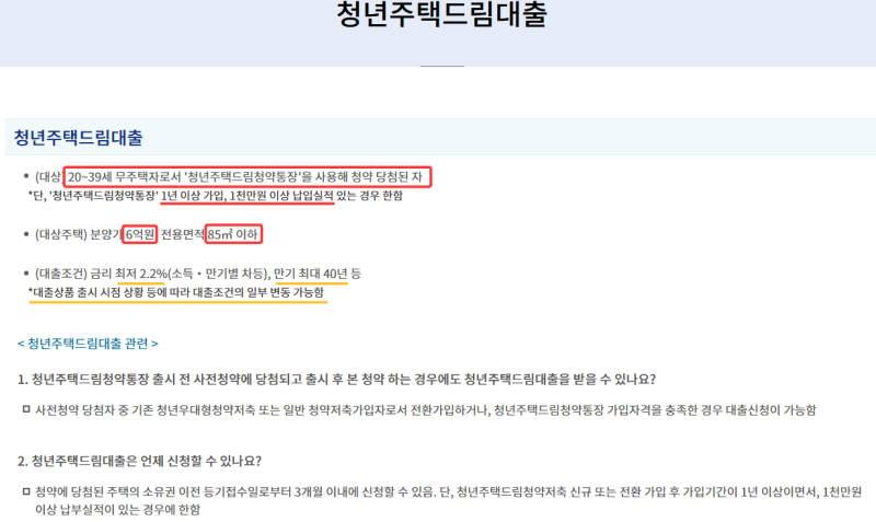 청년주택드림대출 알아보기 | 바뀐 이름, 조건 총정리