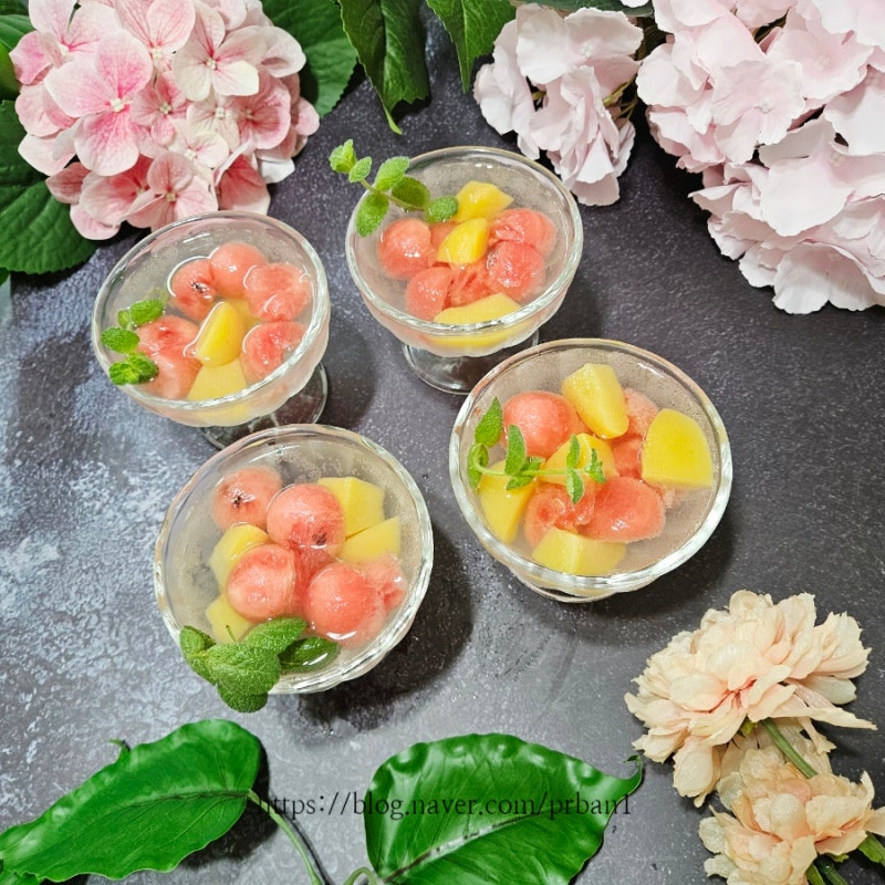 수박화채 레시피 만들기! 요즘 인기 사이다 넣어 시원하게 여름 간식
