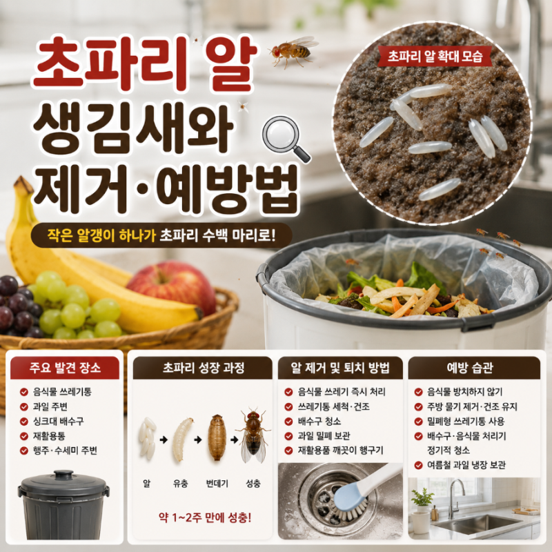초파리 알 생김새, 제거 방법과 초파리 퇴치 총정리