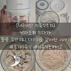 [내돈내산 이유식초퍼] 닌자초퍼 쓰다가 필쿡 무선 미니 다지기로 갈아탄 솔직후기
