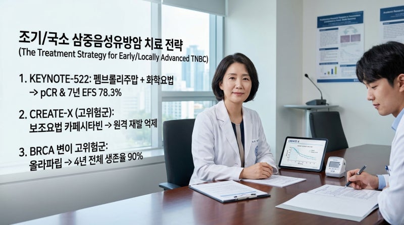 삼중음성유방암 면역관문억제제, ADC, PARP억제제 항암치료효과 부작용