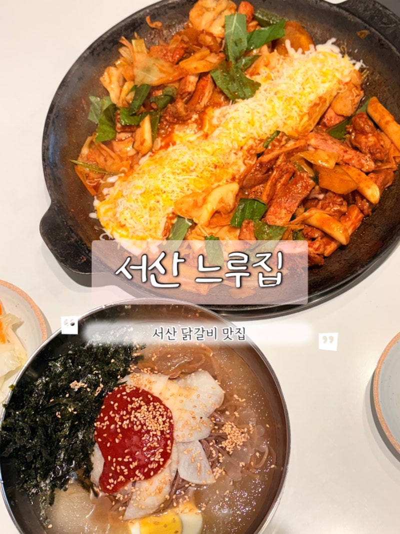 서산 호수공원 맛집 | 불향 가득 닭갈비와 살얼음 막국수 ‘느루집’ (블루리본 선정/아기랑 ....