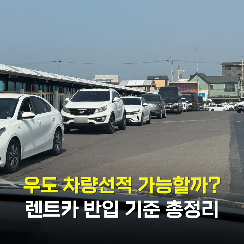 우도여행 정보 우도에 렌트카 가지고 갈 수 있나요? 차량 승선 반입 기준 총정리