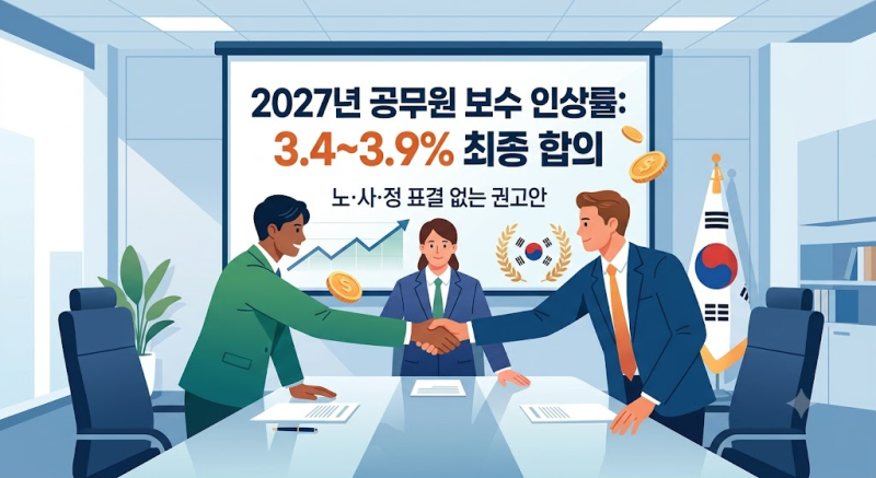 2027년 공무원 봉급 3.4~3.9% 인상 합의! 내 월급 얼마나 오를까? (직급보조비·수당 총정리)
